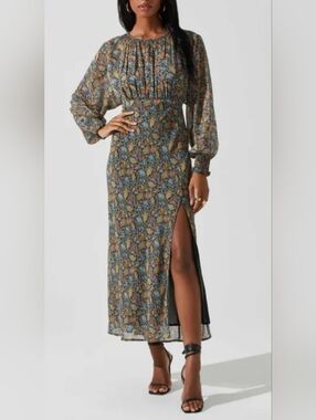 NWOT! Posh Dolman Sleeve ASTR The Label Anthro Floral Women's Jenna Maxi Dress